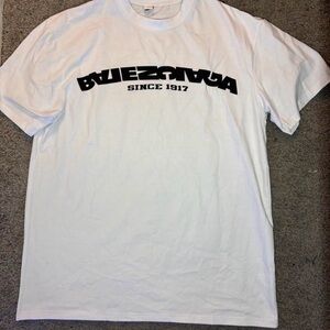 Balenciaga White T-Shirt with Black Logo